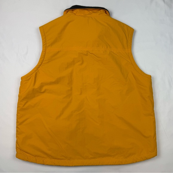 LL Bean Mens Fleece Lined Vest XL Yellow/Black Full Zip Nylon B7 - Picture 2 of 7